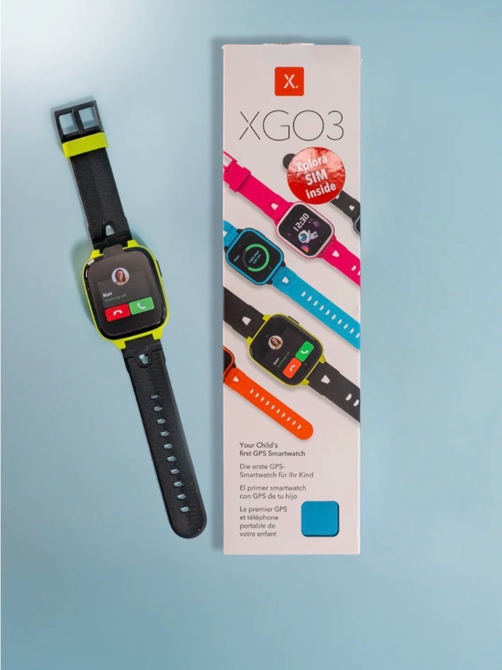 Xplora -XGO3 Gen 1 Kids GPS Smartwatch - Black with Neon Green Accents